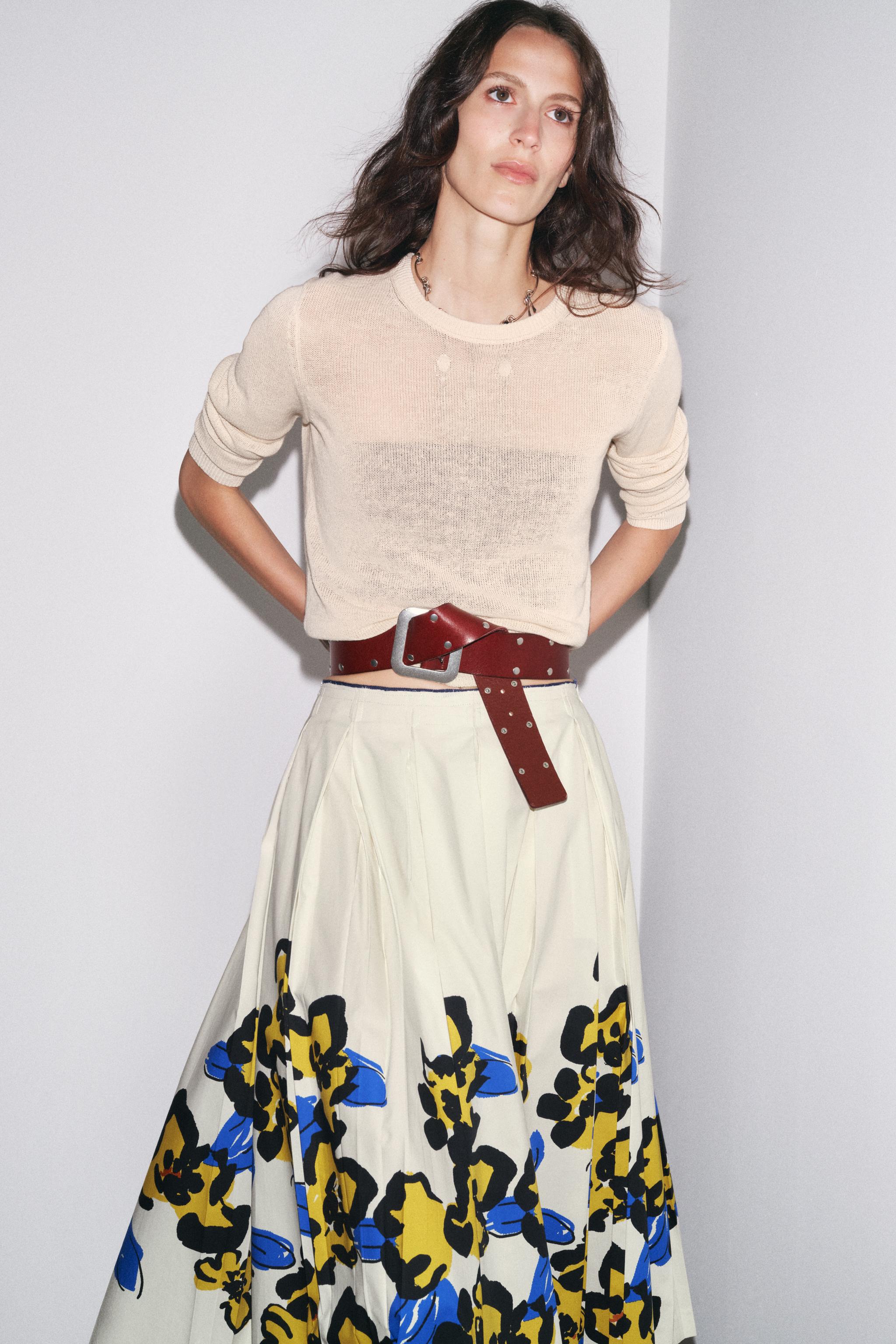 ZW COLLECTION PRINTED PLEATED SKIRT - Printed | ZARA Mexico
