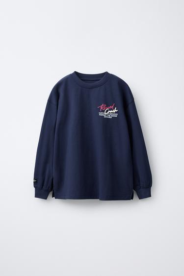 T-KREKLS AR RELJEFA APDRUKU - Zils no Zara - Attēls 0