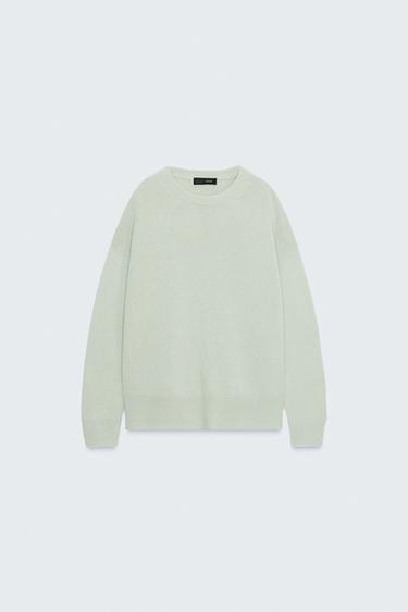 100% 캐시미어 오버사이즈 스웨터 - Zara 워터 그린