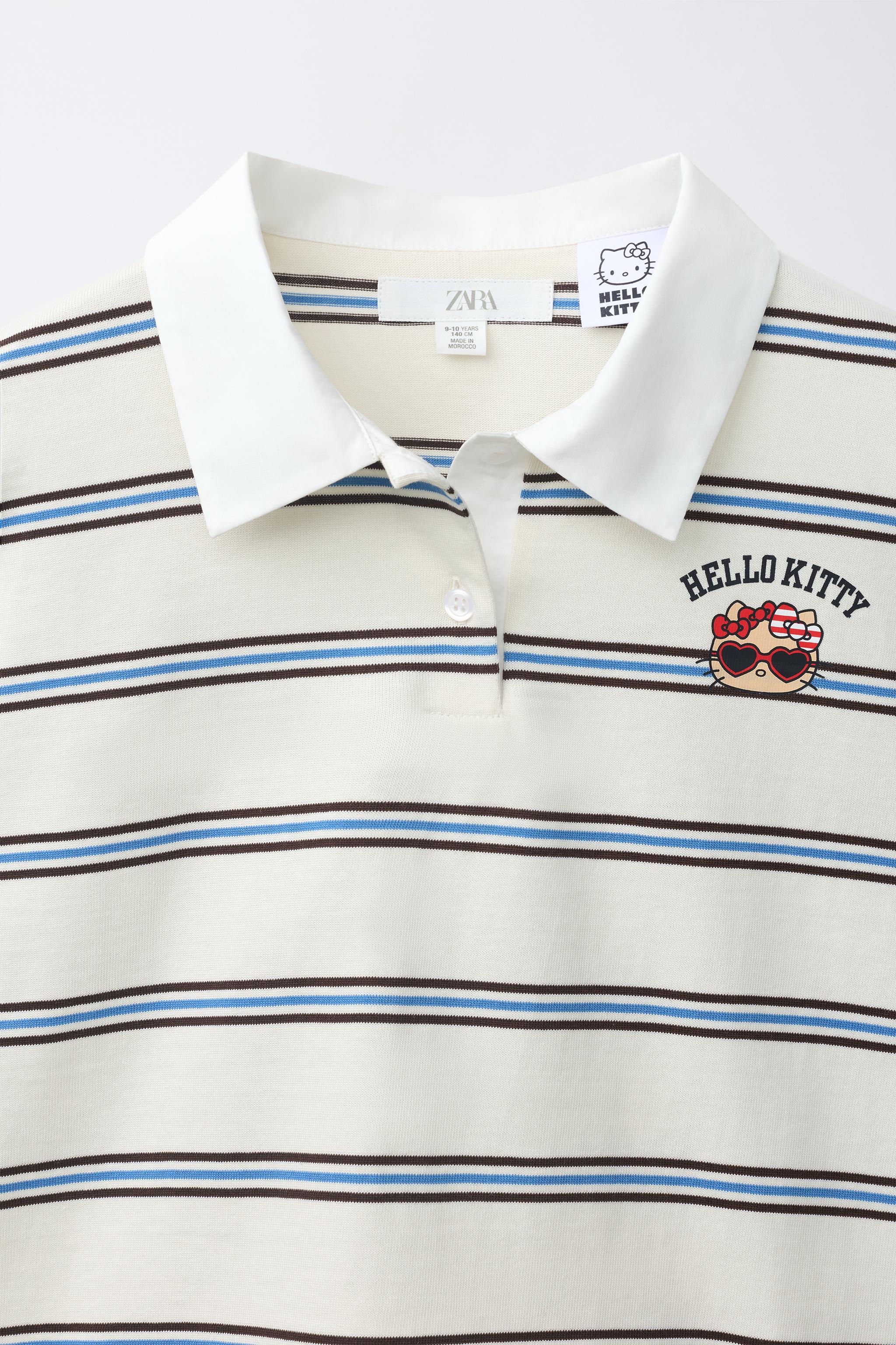 HELLO KITTY © SANRIO クロップドポロシャツ - ホワイト | ZARA Japan
