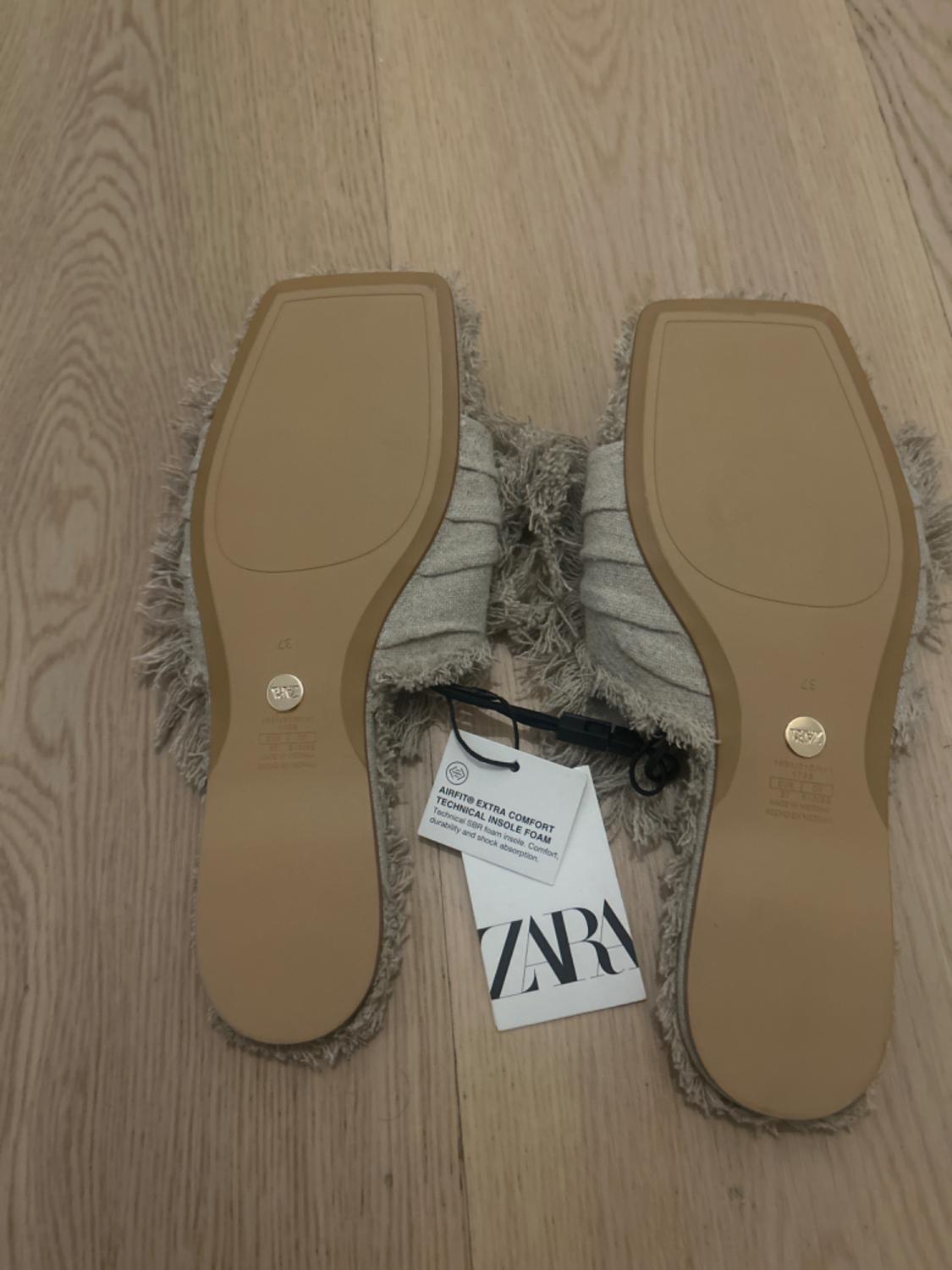 LINEN FLAT SLIDER SANDALS - Image 3