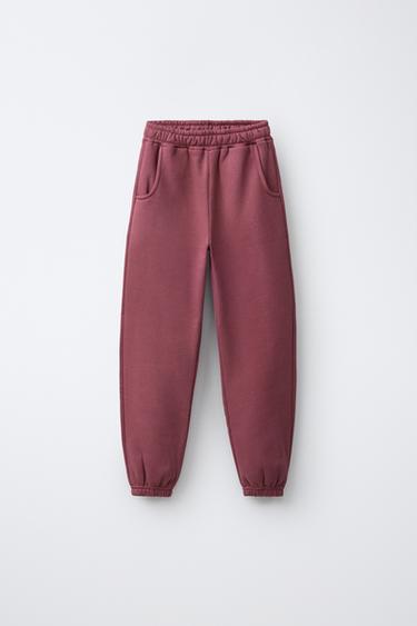 PANTALÓN JOGGING - Berenjena de Zara