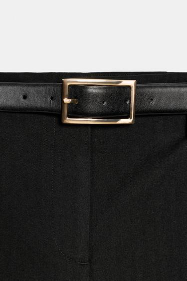 PANTALON TAILLE HAUTE AVEC CEINTURE - Noir de Zara - Image 9