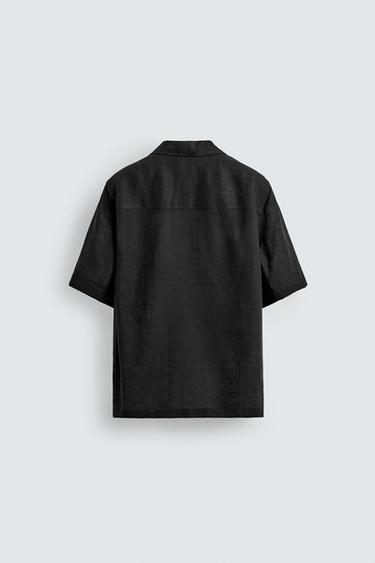 CHEMISE FLUIDE STRUCTURÉE - Noir de Zara - Image 6