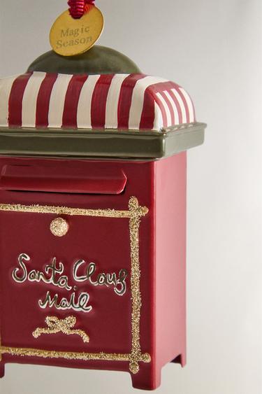 FATHER CHRISTMAS LETTER BOX CHRISTMAS TREE DECORATION - Red by Zara - Image 2