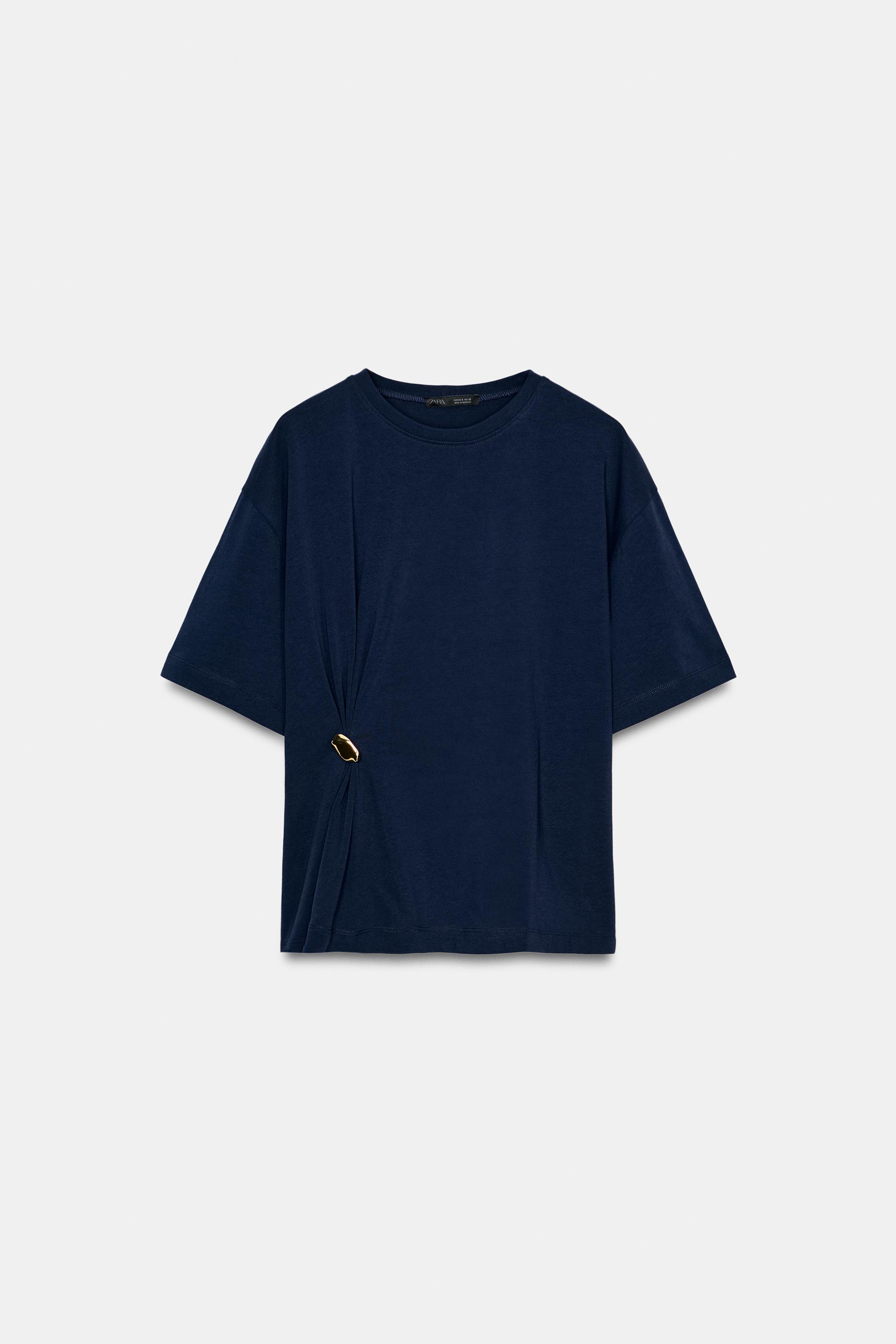 Aplikeli Ağır Pamuklu T-Shirt - Görsel 2