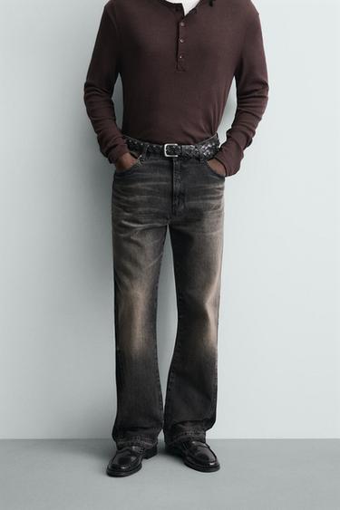 FLARE FIT JEANS - Charcoal by Zara