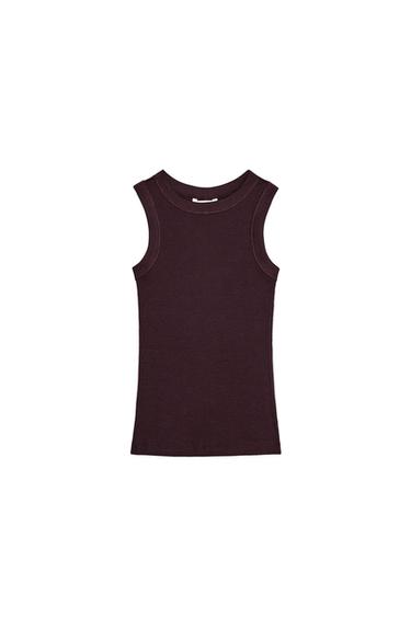 Front view of a dark brown vest.