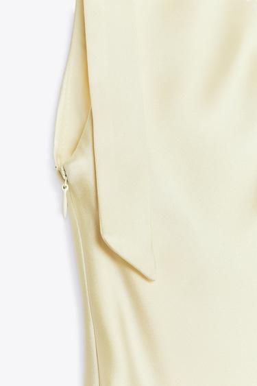 SATIN MIDI DRESS WITH BOWS - Light yellow by Zara - Image 7