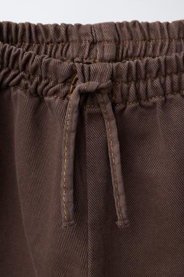 PANTALON CULOTTE EN SERGÉ - Marron de Zara - Image 2