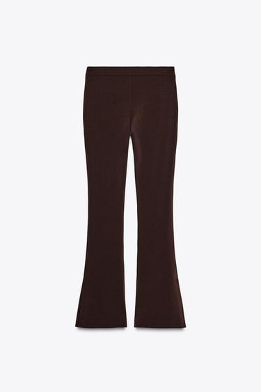 PANTALON FLARE EN CRÊPE - Marron de Zara - Image 5
