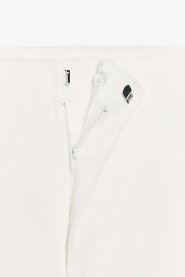 HIGH-WAIST FLARE TROUSERS - Ecru by Zara - Image 7