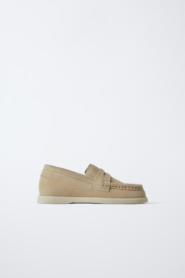 LEATHER PENNY LOAFERS - Sand Brown by Zara