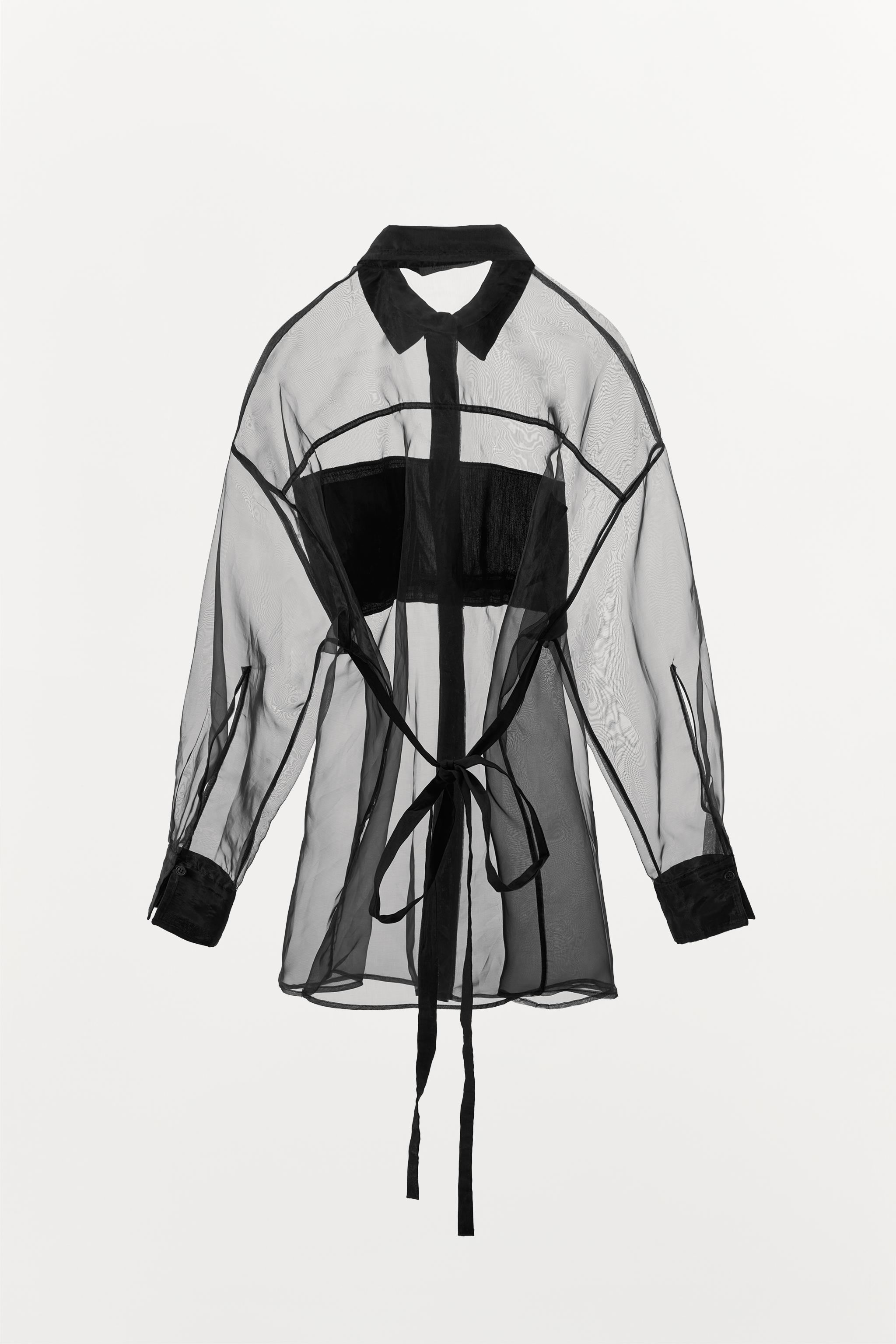 OVERSIZED ORGANZA SHIRT - Black | ZARA United States