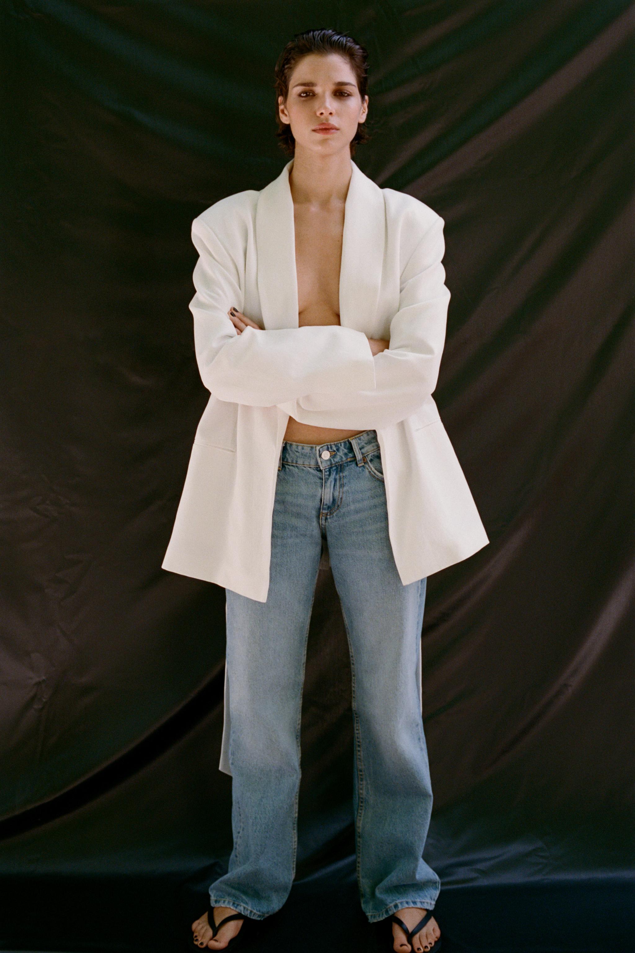 TRF ワイドレッグ ローライズジーンズ - ライトブルー | ZARA