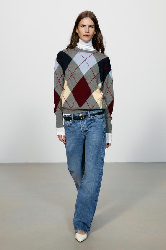 100% EXTRA-SOFT WOOL ARGYLE JUMPER - Multicoloured by Zara - Image 0