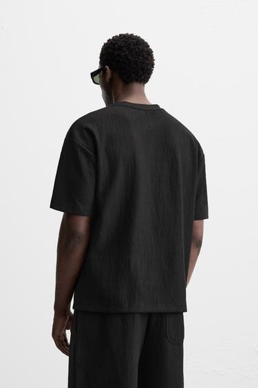 T-SHIRT RELAXED FIT STRUCTURÉ - Noir de Zara - Image 2