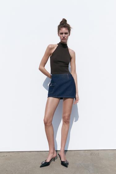 MINI-JUPE CARGO - Indigo foncé de Zara