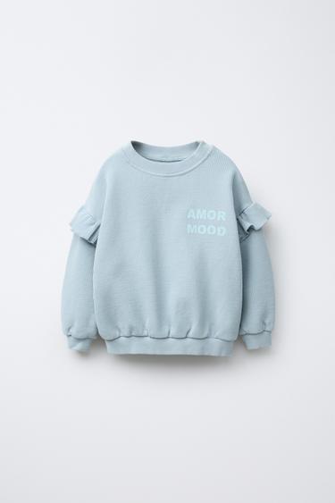 SUDADERA WAFFLE TEXTO - Gris / Azul de Zara