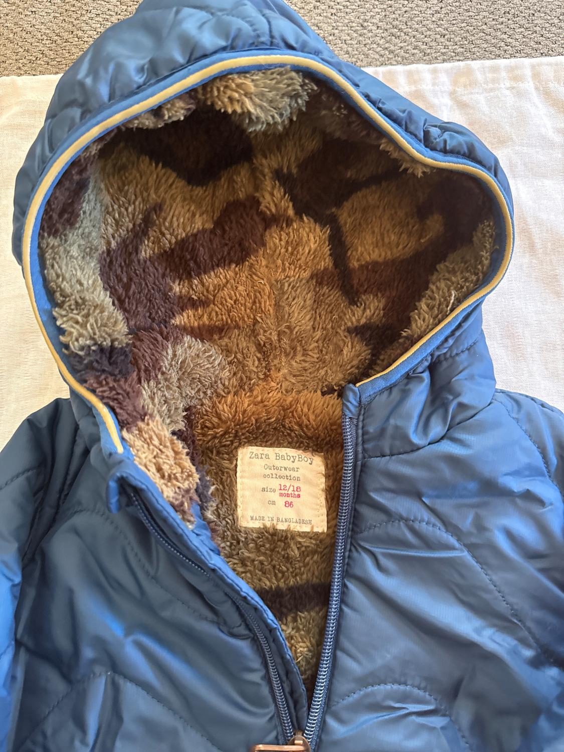 BABY COAT BLUE WITH FUR INSIDE - Image 3
