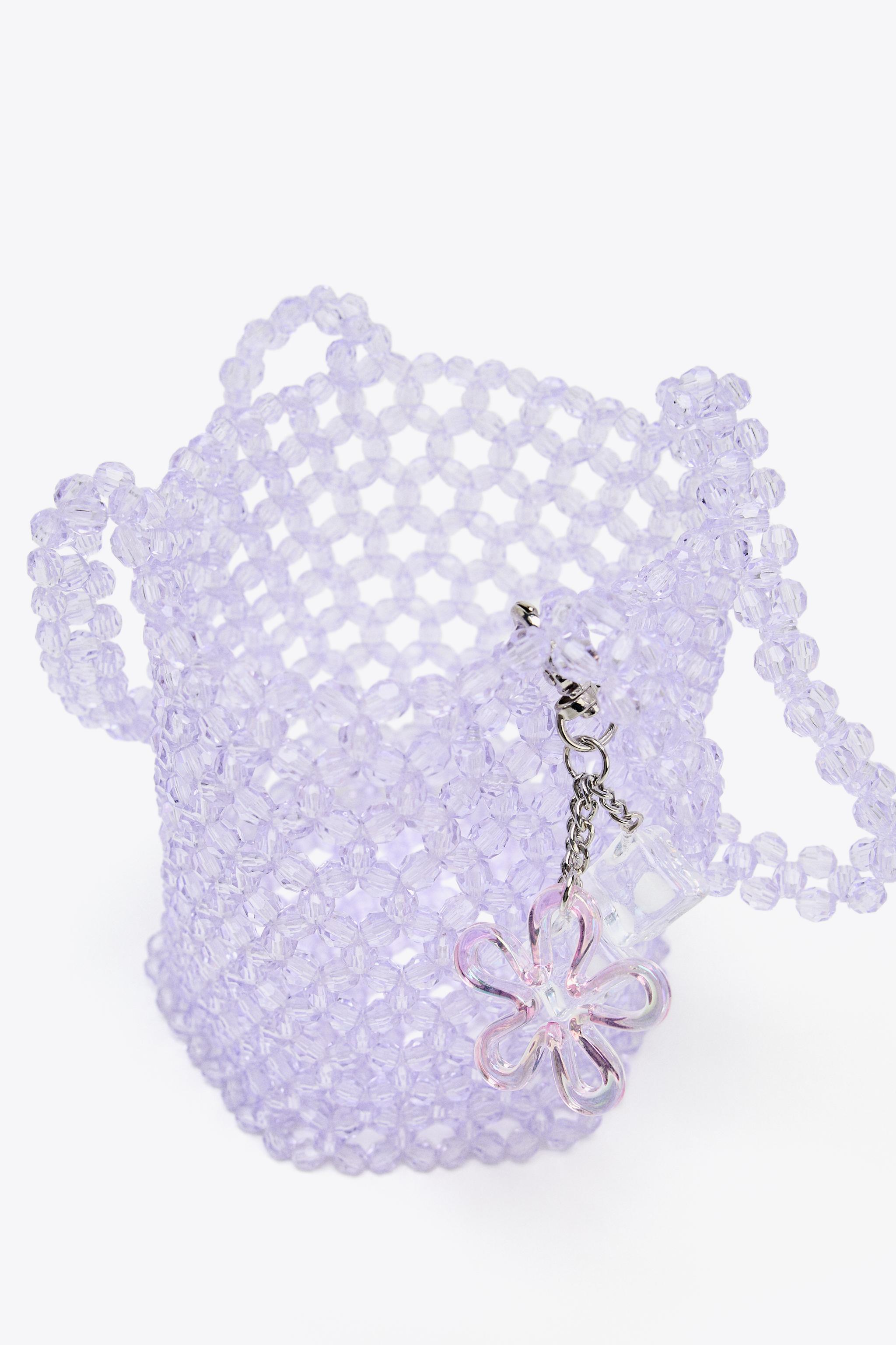 BEADED CYLINDRICAL BUCKET BAG - Violet | ZARA South Africa