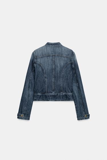 TRF DENIM JACKET WITH BUTTONS - Navy blue by Zara - Image 3