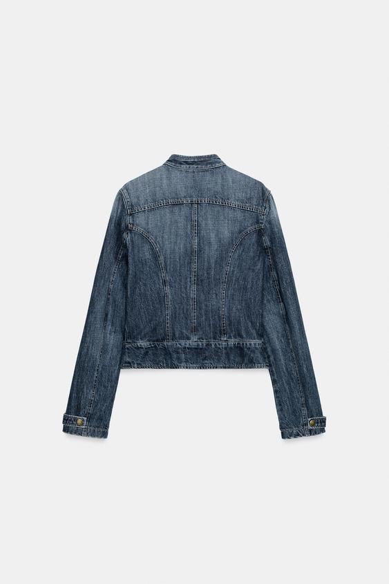 TRF DENIM JACKET WITH BUTTONS AND TABS - Navy blue | ZARA United 