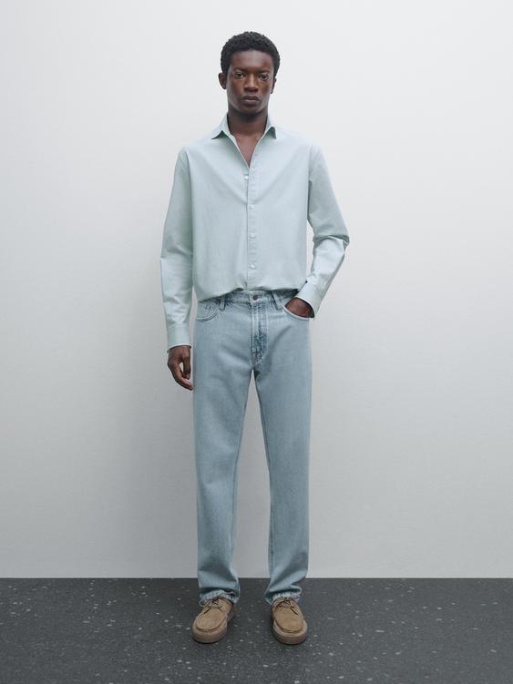 Denim slim-fit shirt