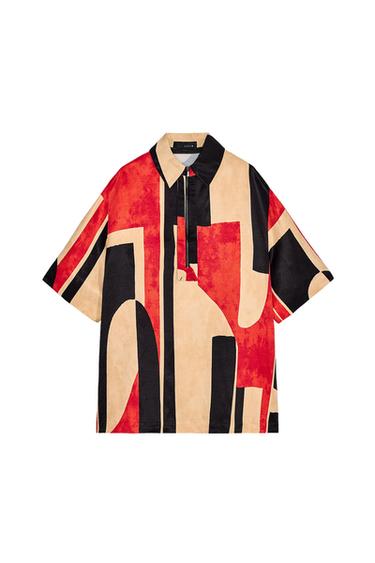 CAMISA ESTAMPADA ZW COLLECTION - Rojo / Negro de Zara - Imagen 0