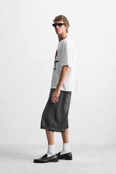 BAGGY FIT DENIM BERMUDA SHORTS - Black by Zara - Image 3