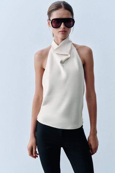 レディースサテンホルターネックトップス | ZARA 日本