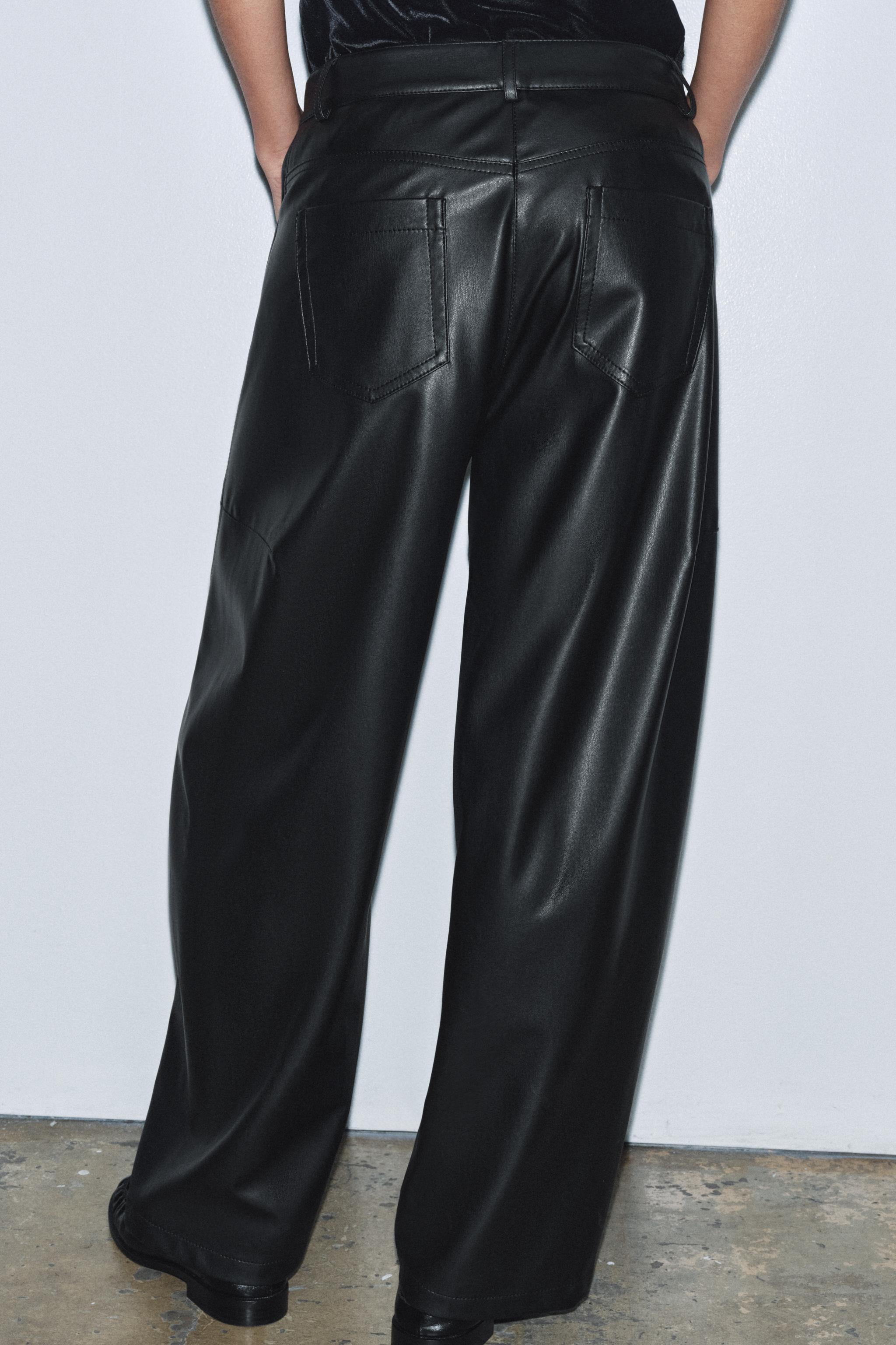 ZW COLLECTION FAUX LEATHER BALLOON PANTS - Black | ZARA Canada