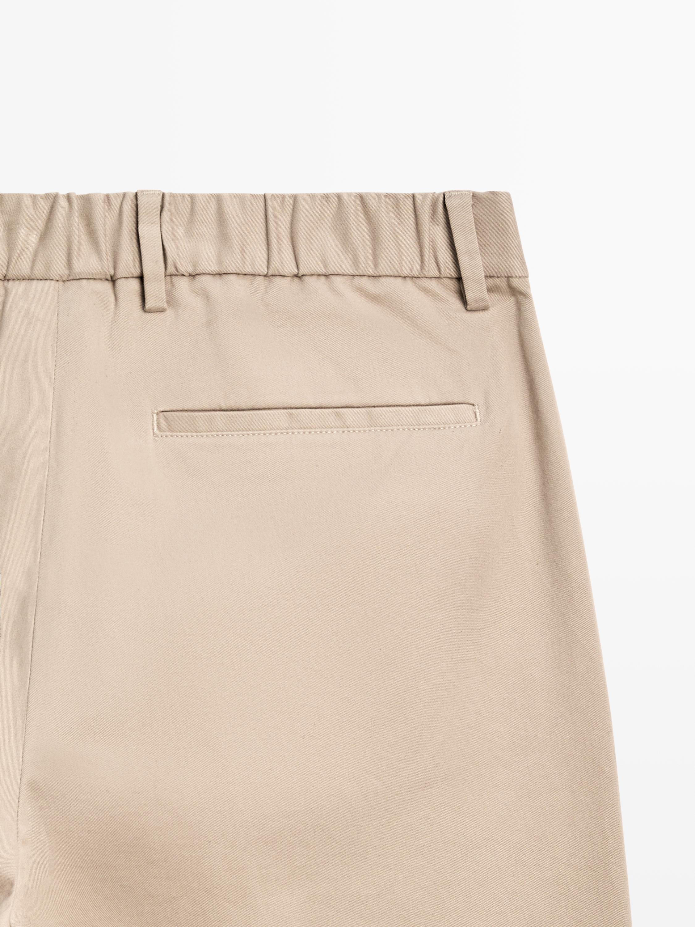 Cotton blend darted trousers