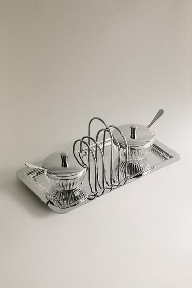 STAINLESS STEEL TOAST RACK AND CONTAINERS - Silver by Zara - Image 1