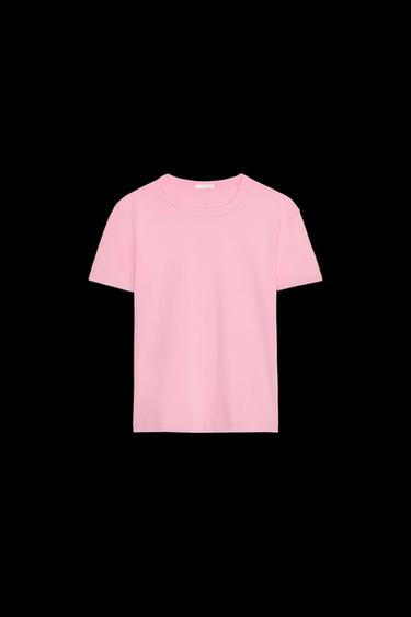 T-SHIRT MIT ZIERNAHT AM RÜCKEN - Pastellrosa von Zara - Bild 0