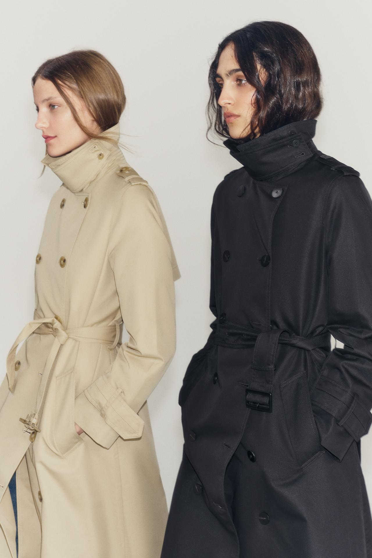 Плащ-тренч из водонепроницаемой ткани с поясом ZW COLLECTION