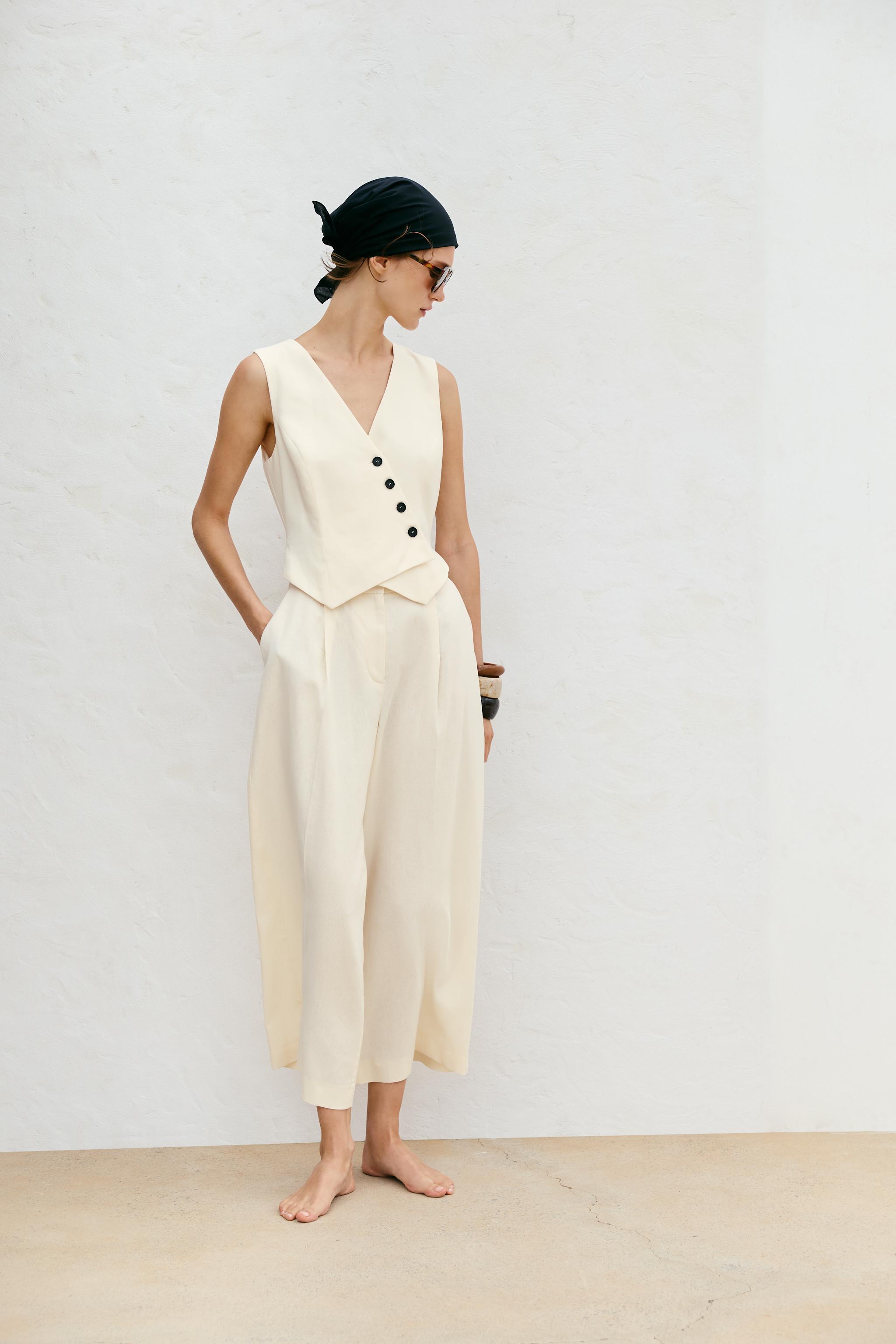 エブール Safiran Linen Long Gilet ロングジレベスト