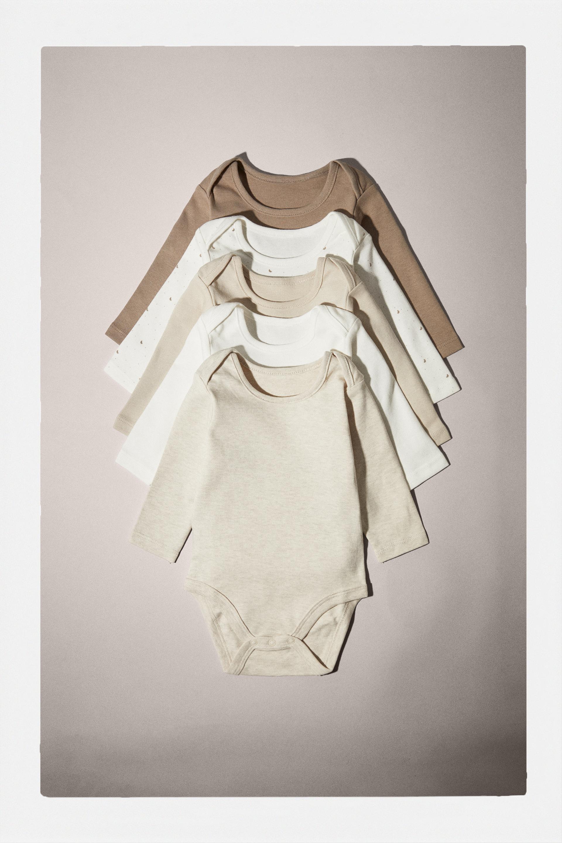FIVE-PACK OF TOAST COLORED BODYSUITS - taupe brown