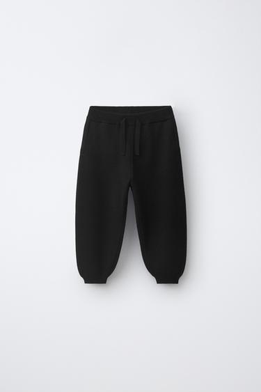 KNIT JOGGERS - Black by Zara