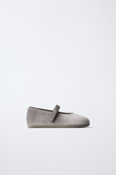 BAILARINA BAREFOOT VELUDO - Gris de Zara