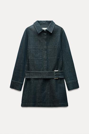 VESTIDO CURTO DENIM ZW COLLECTION - Azul da Zara