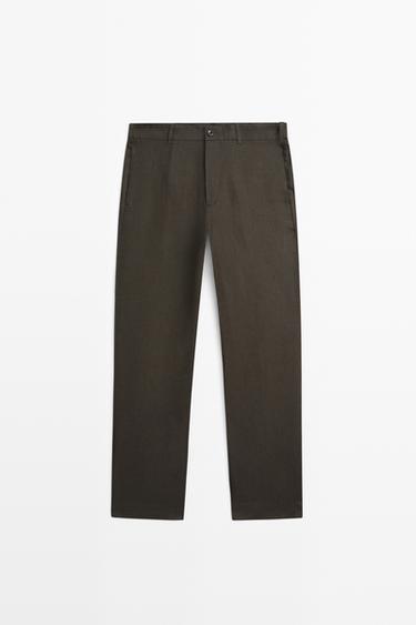 Zara Tapered fit linen pants - Green