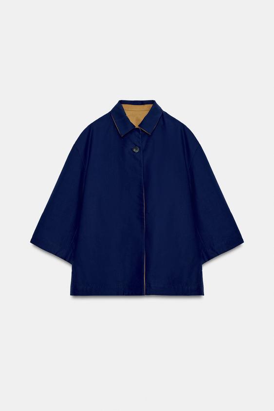 ZW COLLECTION REVERSIBLE SHORT TRENCH COAT - Bluish by Zara - Image 0