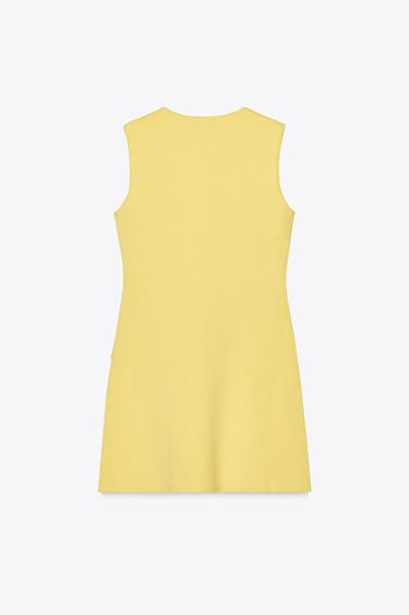 IRREGULAR BUTTON KNIT DRESS - Yellow by Zara - Image 5