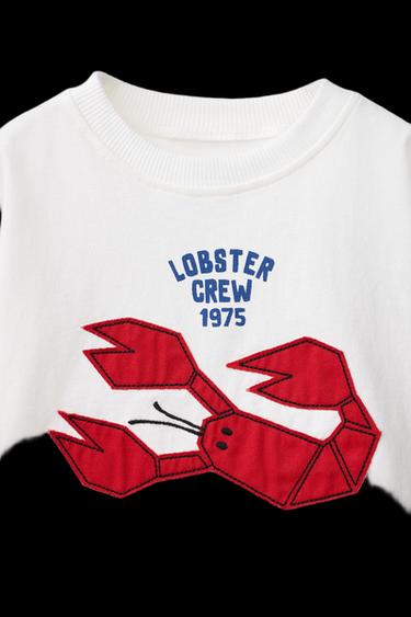 LOBSTER PATCH T-SHIRT - Ecru by Zara