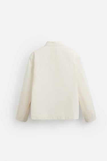 SURCHEMISE REGULAR FIT À POCHES - Blanc cassé de Zara - Image 8