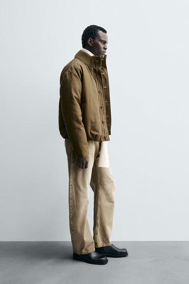 COTTON PADDED JACKET - Khaki by Zara - Image 3