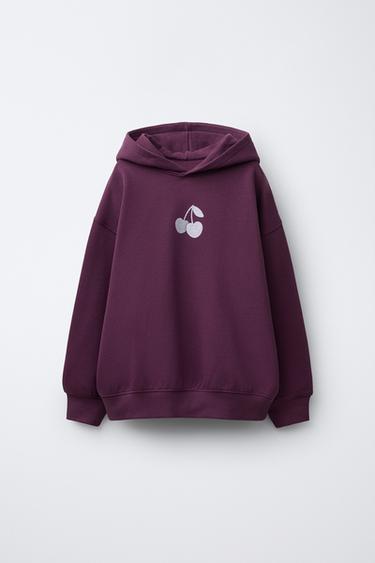 SHINY CHERRY SWEATSHIRT - Purple by Zara - Image 0