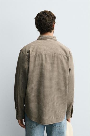 REGULAR FIT CHECK SHIRT - Brown / Ecru by Zara - Image 2