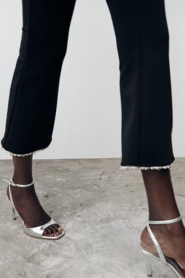 Zara PATENT EFFECT HEELED SANDALS - Silver - Image 0